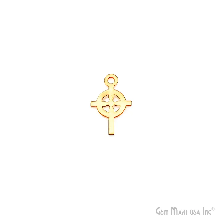 Charm Necklaces GemMartUSA Celtic Cross Shape Laser Finding Gold Plated 18x11mm Charm For Bracelets Pendants Charm Necklaces GemMartUSA Celtic Cross Shape Laser Finding Gold Plated 18x11mm Charm For Bracelets Pendants