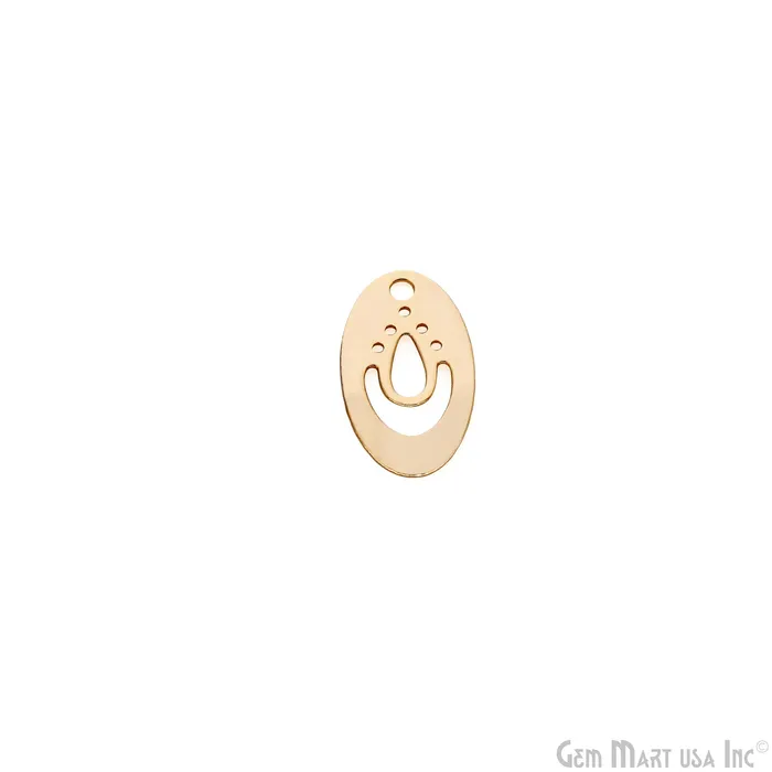 Charm Necklaces GemMartUSA Oval Shape Charm Laser Finding Gold Plated 104x18mm Charm For Bracelets Pendants Charm Necklaces GemMartUSA Oval Shape Charm Laser Finding Gold Plated 104x18mm Charm For Bracelets Pendants