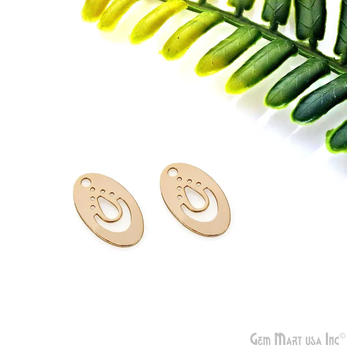 Charm Necklaces GemMartUSA Oval Shape Charm Laser Finding Gold Plated 104x18mm Charm For Bracelets Pendants Charm Necklaces GemMartUSA Oval Shape Charm Laser Finding Gold Plated 104x18mm Charm For Bracelets Pendants