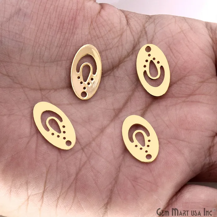 Charm Necklaces GemMartUSA Oval Shape Charm Laser Finding Gold Plated 104x18mm Charm For Bracelets Pendants Charm Necklaces GemMartUSA Oval Shape Charm Laser Finding Gold Plated 104x18mm Charm For Bracelets Pendants