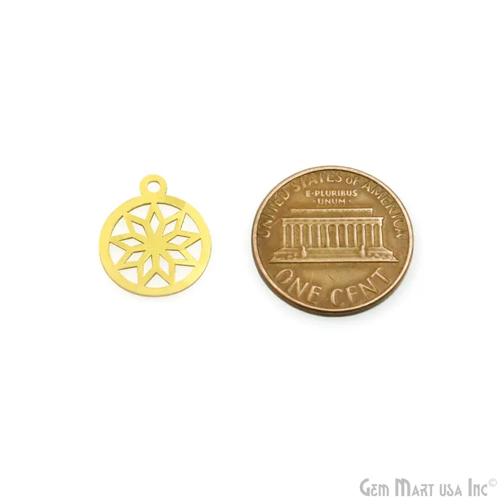 Charm Necklaces Round Shape Laser Charm Gold Plated 16x134mm Finding Charm Connector GemMartUSA Charm Necklaces Round Shape Laser Charm Gold Plated 16x134mm Finding Charm Connector GemMartUSA