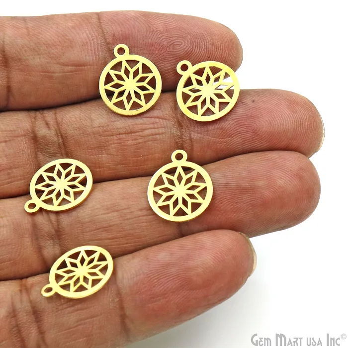 Charm Necklaces Round Shape Laser Charm Gold Plated 16x134mm Finding Charm Connector GemMartUSA Charm Necklaces Round Shape Laser Charm Gold Plated 16x134mm Finding Charm Connector GemMartUSA