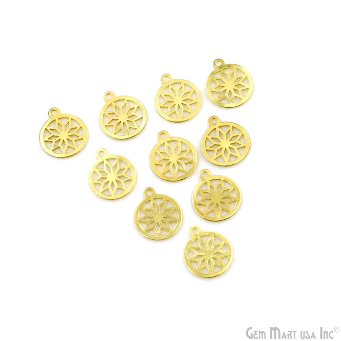 Charm Necklaces Round Shape Laser Charm Gold Plated 16x134mm Finding Charm Connector GemMartUSA Charm Necklaces Round Shape Laser Charm Gold Plated 16x134mm Finding Charm Connector GemMartUSA