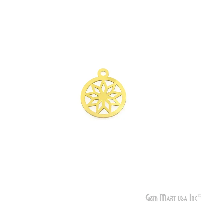 Charm Necklaces Round Shape Laser Charm Gold Plated 16x134mm Finding Charm Connector GemMartUSA Charm Necklaces Round Shape Laser Charm Gold Plated 16x134mm Finding Charm Connector GemMartUSA