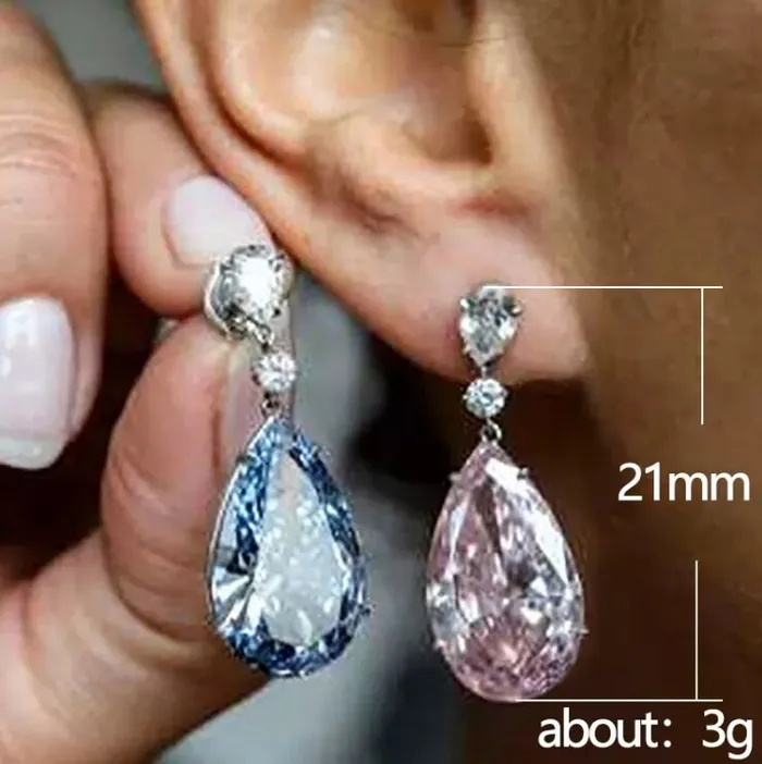 Earrings Minx London Dangle Earrings Teardrop Earrings Blue Diamond Earrings Diamond Earrings Teardrop Earrings Womens Diamond Earrings Blue Earrings