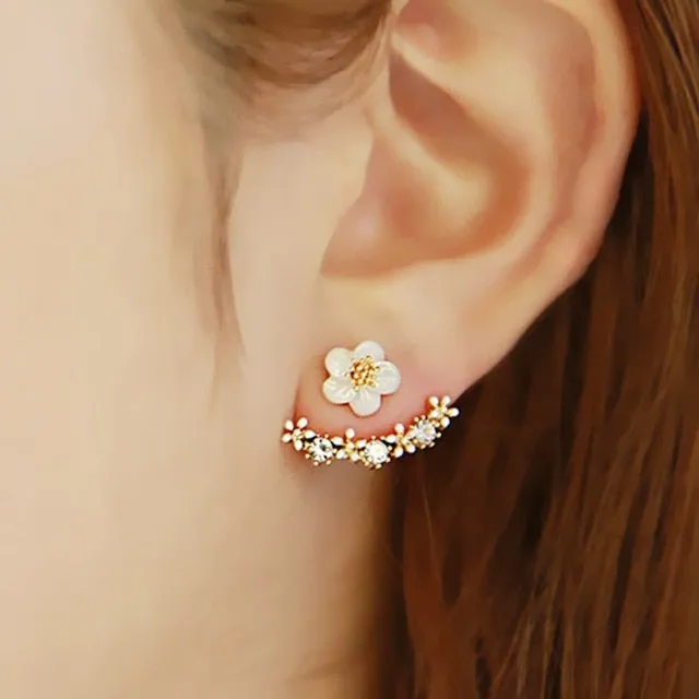 Earrings SWEET T 52 Simulated PearlCrystal Stud Earrings In Intricate Patterns for Women and Girls
