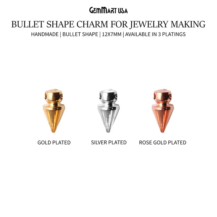 GemMartUSA Bullet Charm Finding Jewelry Charm Jewelry Making Supply Charm Necklaces