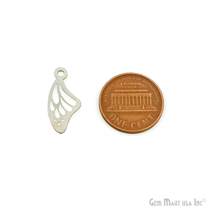 GemMartUSA Charm Necklaces Butterfly Wings Shape Laser Charm Silver Plated 21x980mm Finding Charm Connector GemMartUSA Charm Necklaces Butterfly Wings Shape Laser Charm Silver Plated 21x980mm Finding Charm Connector