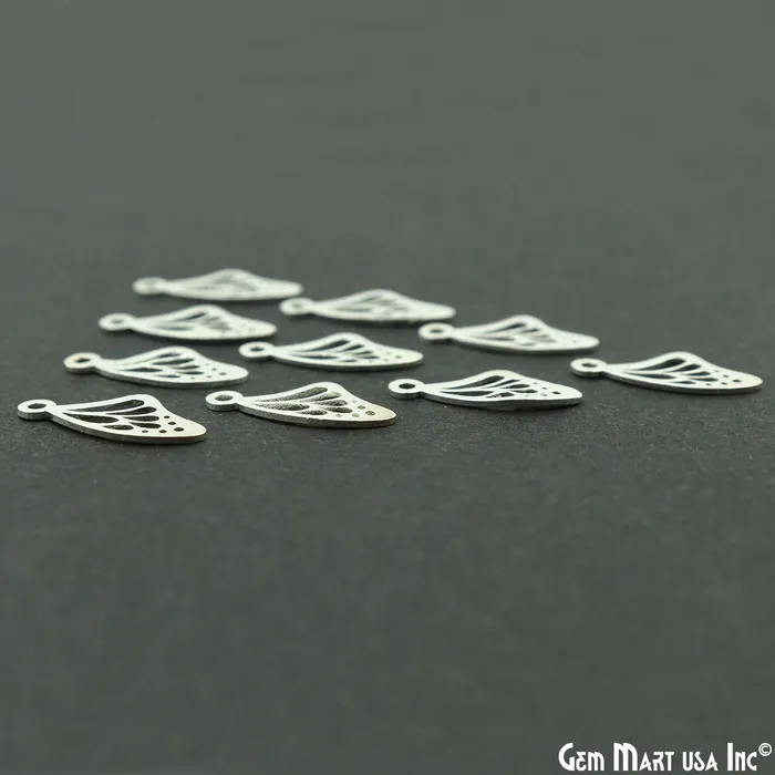 GemMartUSA Charm Necklaces Butterfly Wings Shape Laser Charm Silver Plated 21x980mm Finding Charm Connector GemMartUSA Charm Necklaces Butterfly Wings Shape Laser Charm Silver Plated 21x980mm Finding Charm Connector
