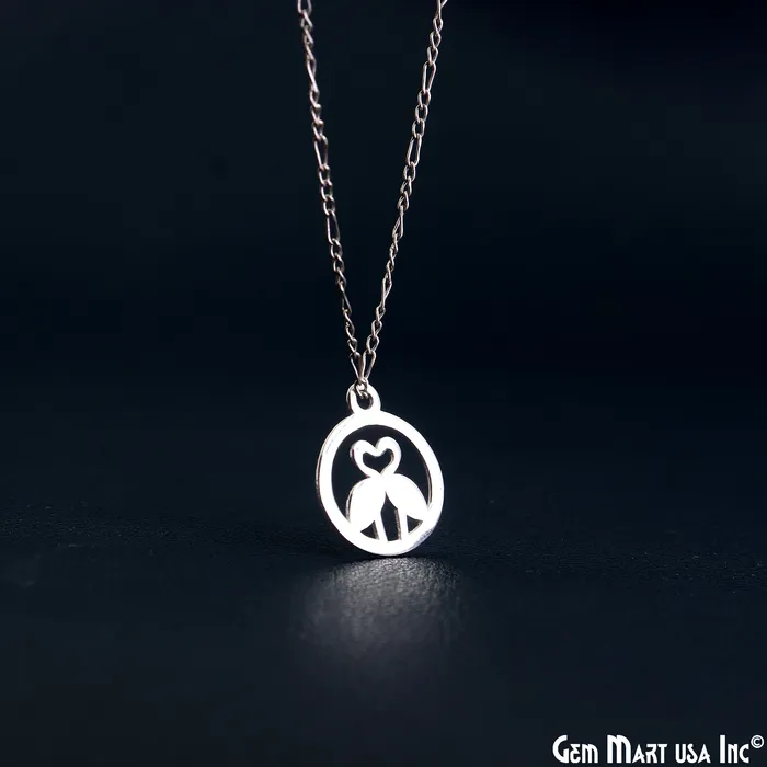 GemMartUSA Charm Necklaces Flamingo Bird Shape Laser Finding Silver Plated 18x15mm Charm For Bracelets Pendants GemMartUSA Charm Necklaces Flamingo Bird Shape Laser Finding Silver Plated 18x15mm Charm For Bracelets Pendants