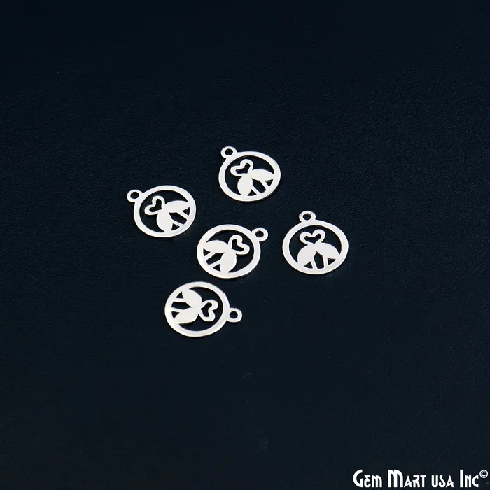 GemMartUSA Charm Necklaces Flamingo Bird Shape Laser Finding Silver Plated 18x15mm Charm For Bracelets Pendants GemMartUSA Charm Necklaces Flamingo Bird Shape Laser Finding Silver Plated 18x15mm Charm For Bracelets Pendants