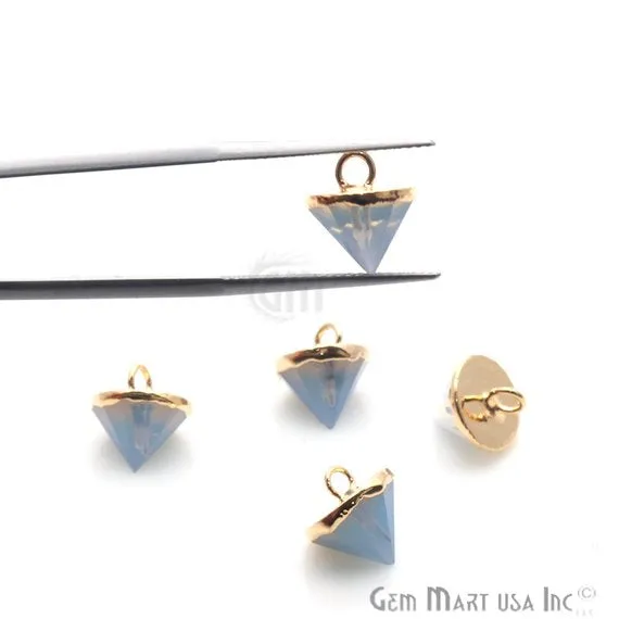 GemMartUSA Charm Necklaces Gemstone 11x10mm Single Point Gold Bracelets Charm Connector