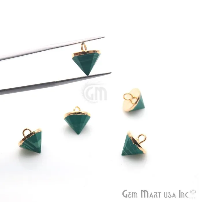 GemMartUSA Charm Necklaces Gemstone 11x10mm Single Point Gold Bracelets Charm Connector