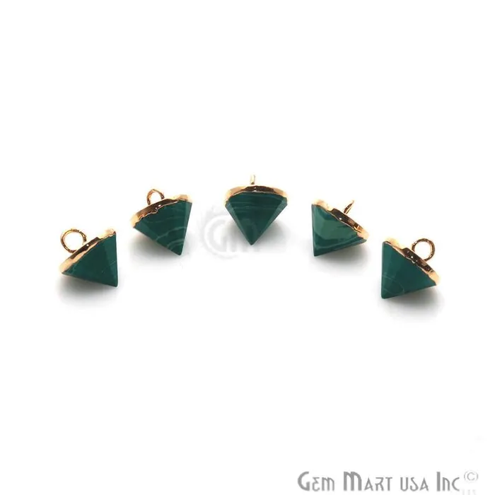 GemMartUSA Charm Necklaces Gemstone 11x10mm Single Point Gold Bracelets Charm Connector