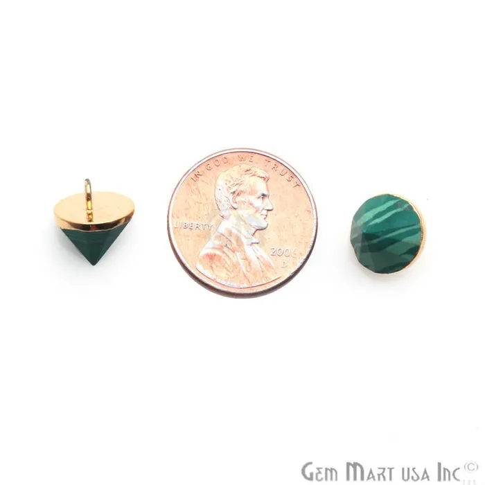 GemMartUSA Charm Necklaces Gemstone 11x10mm Single Point Gold Bracelets Charm Connector