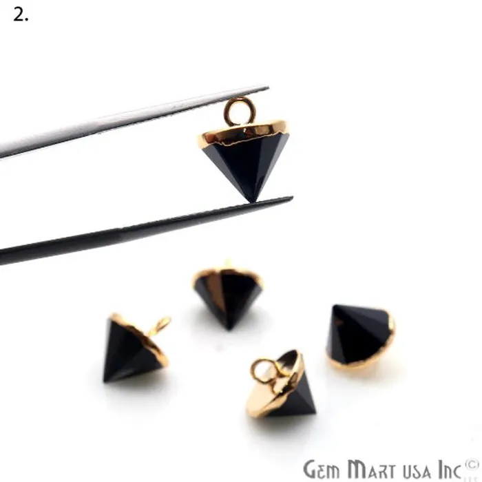 GemMartUSA Charm Necklaces Gemstone 11x10mm Single Point Gold Bracelets Charm Connector
