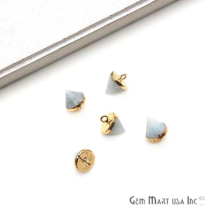 GemMartUSA Charm Necklaces Gemstone 11x10mm Single Point Gold Bracelets Charm Connector