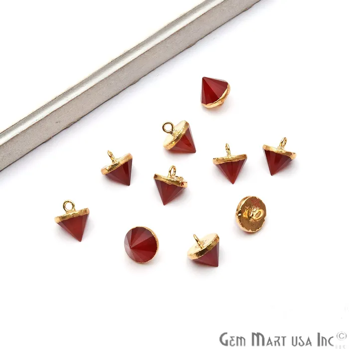GemMartUSA Charm Necklaces Gemstone 11x10mm Single Point Gold Bracelets Charm Connector