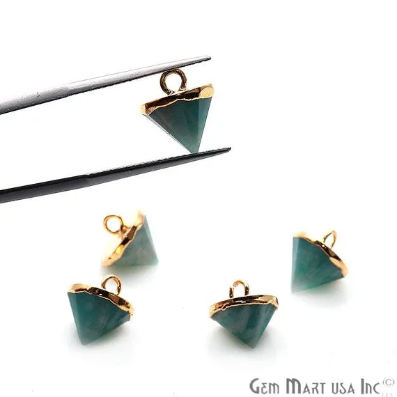 GemMartUSA Charm Necklaces Gemstone 11x10mm Single Point Gold Bracelets Charm Connector