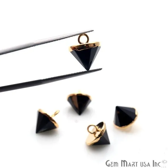 GemMartUSA Charm Necklaces Gemstone 11x10mm Single Point Gold Bracelets Charm Connector