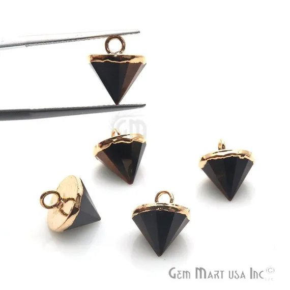 GemMartUSA Charm Necklaces Gemstone 11x10mm Single Point Gold Bracelets Charm Connector
