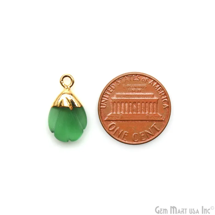 GemMartUSA Charm Necklaces Sea Shell Gemstone Charm 18x10mm Gold Electroplated GemMartUSA Charm Necklaces Sea Shell Gemstone Charm 18x10mm Gold Electroplated