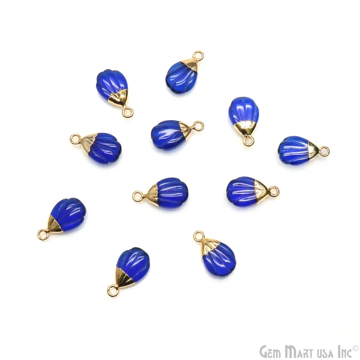 GemMartUSA Charm Necklaces Sea Shell Gemstone Charm 18x10mm Gold Electroplated GemMartUSA Charm Necklaces Sea Shell Gemstone Charm 18x10mm Gold Electroplated