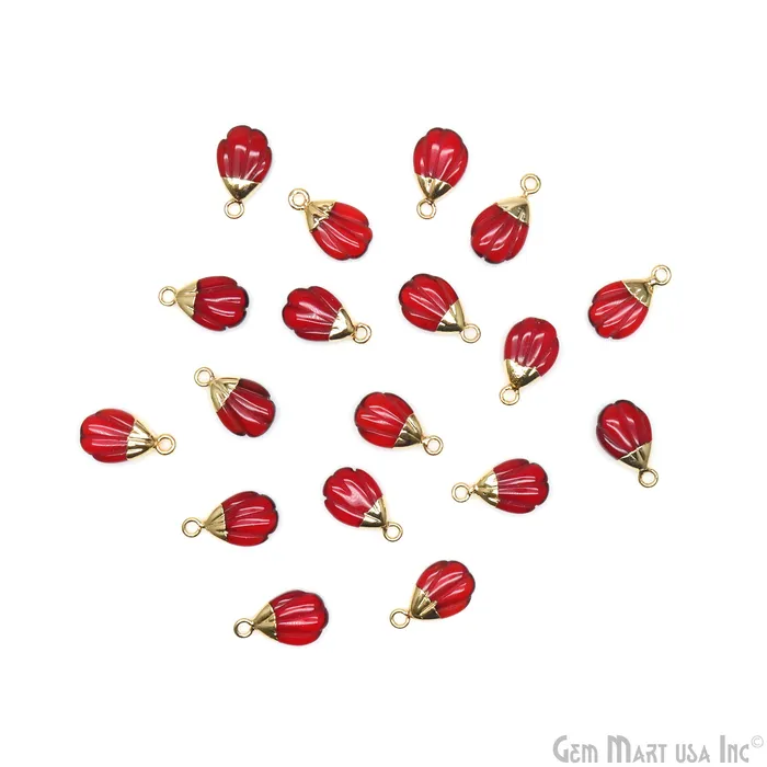 GemMartUSA Charm Necklaces Sea Shell Gemstone Charm 18x10mm Gold Electroplated GemMartUSA Charm Necklaces Sea Shell Gemstone Charm 18x10mm Gold Electroplated
