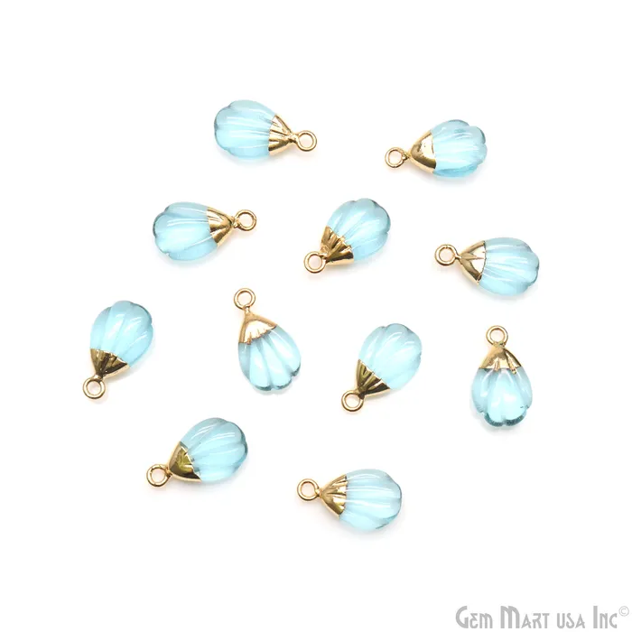 GemMartUSA Charm Necklaces Sea Shell Gemstone Charm 18x10mm Gold Electroplated GemMartUSA Charm Necklaces Sea Shell Gemstone Charm 18x10mm Gold Electroplated