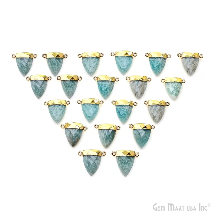 GemMartUSA PreStyled Sets Gemstone Triangle 23x22mm Gold Electroplated Double Bail Connector GemMartUSA PreStyled Sets Gemstone Triangle 23x22mm Gold Electroplated Double Bail Connector