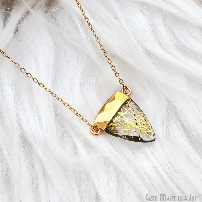 GemMartUSA PreStyled Sets Gemstone Triangle 23x22mm Gold Electroplated Double Bail Connector GemMartUSA PreStyled Sets Gemstone Triangle 23x22mm Gold Electroplated Double Bail Connector