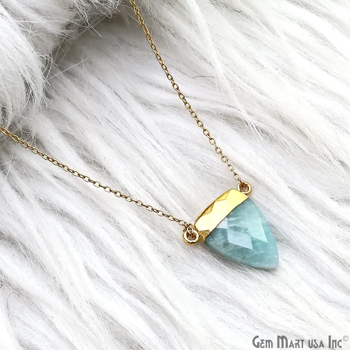 GemMartUSA PreStyled Sets Gemstone Triangle 23x22mm Gold Electroplated Double Bail Connector GemMartUSA PreStyled Sets Gemstone Triangle 23x22mm Gold Electroplated Double Bail Connector