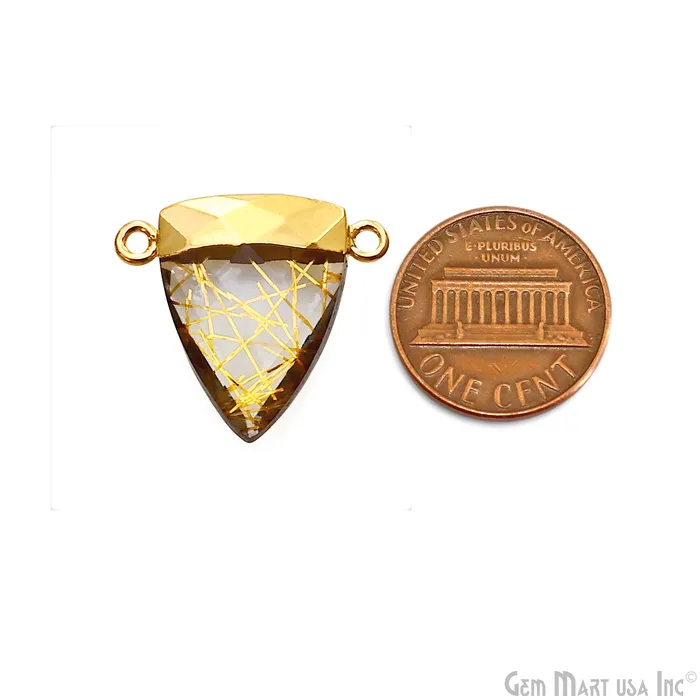 GemMartUSA PreStyled Sets Gemstone Triangle 23x22mm Gold Electroplated Double Bail Connector GemMartUSA PreStyled Sets Gemstone Triangle 23x22mm Gold Electroplated Double Bail Connector
