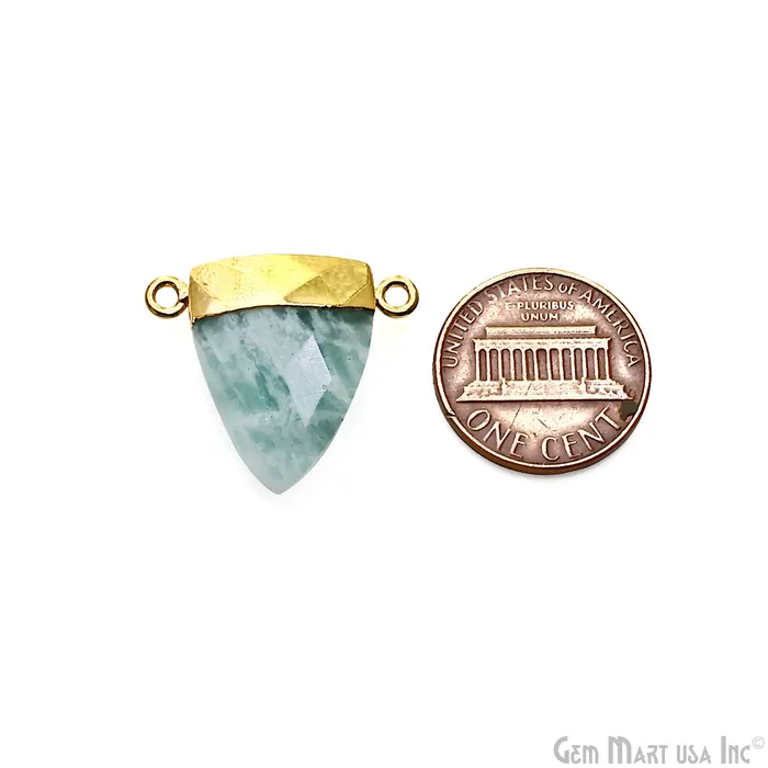 GemMartUSA PreStyled Sets Gemstone Triangle 23x22mm Gold Electroplated Double Bail Connector GemMartUSA PreStyled Sets Gemstone Triangle 23x22mm Gold Electroplated Double Bail Connector