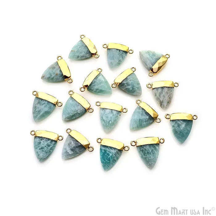 GemMartUSA PreStyled Sets Gemstone Triangle 23x22mm Gold Electroplated Double Bail Connector GemMartUSA PreStyled Sets Gemstone Triangle 23x22mm Gold Electroplated Double Bail Connector