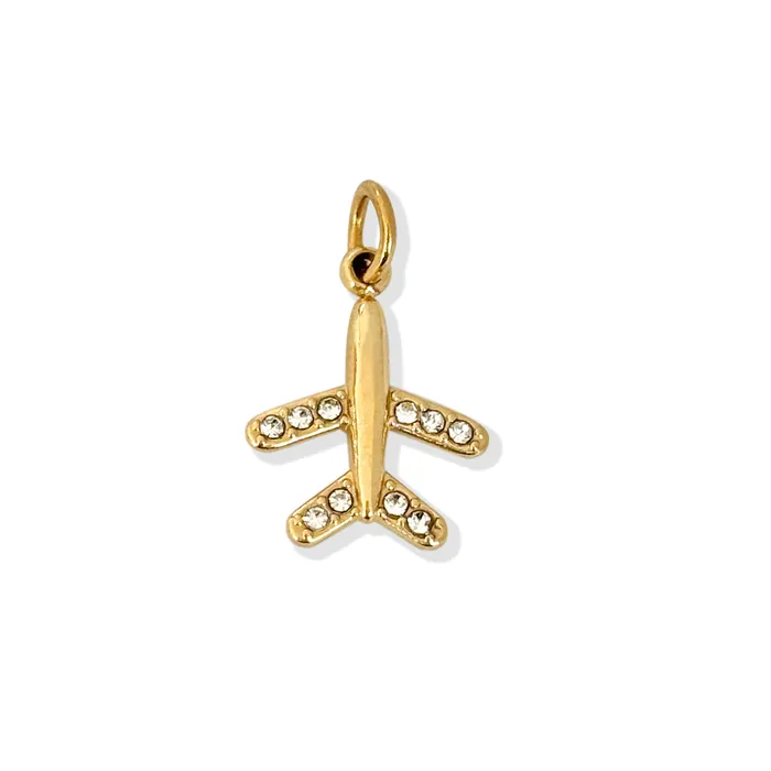 GOLD AIRPLANE PENDANT CHARM Mai Dsire Charm Necklaces