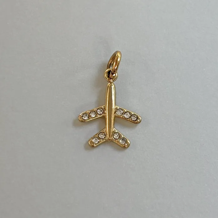 GOLD AIRPLANE PENDANT CHARM Mai Dsire Charm Necklaces