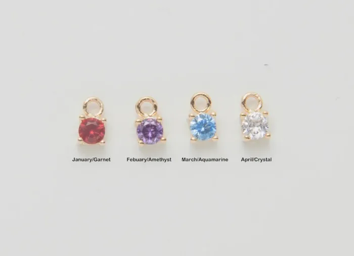 Grace PK Necklaces Initial Tag Necklace With Birthstone