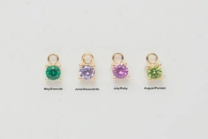 Grace PK Necklaces Initial Tag Necklace With Birthstone