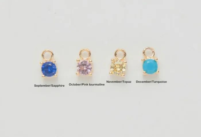 Grace PK Necklaces Initial Tag Necklace With Birthstone