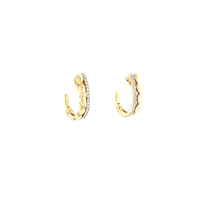 KC Designs Earrings 14k Yellow Gold Diamond Double Row Hoop Earrings I5529
