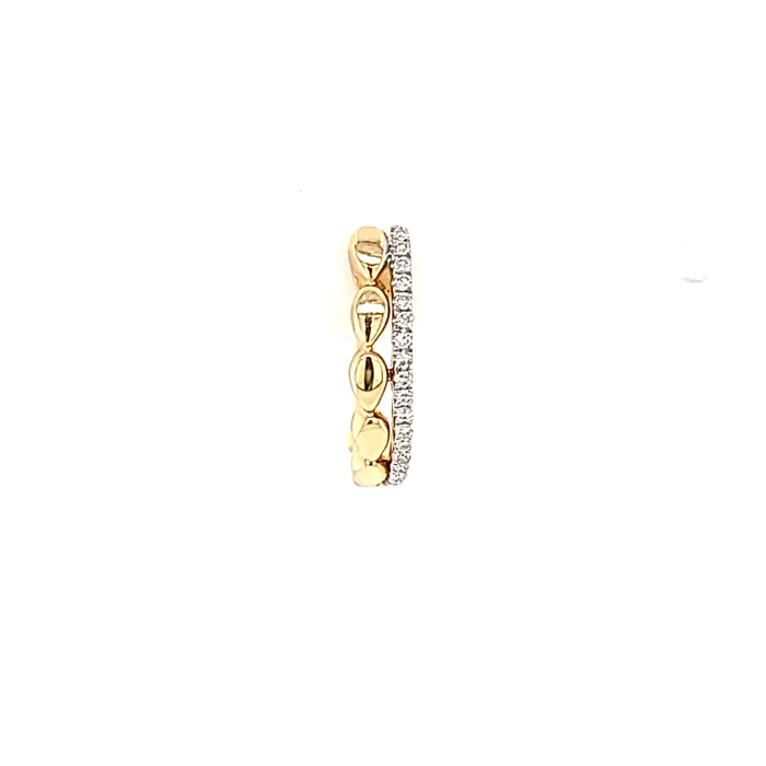 KC Designs Earrings 14k Yellow Gold Diamond Double Row Hoop Earrings I5529