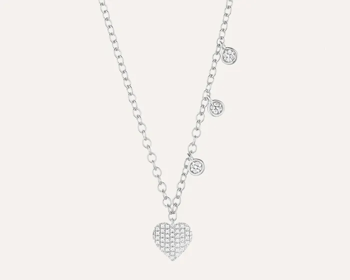Necklaces Ella Stein Ella Stein Gold or Silver Asymmetrical Pave Heart Dangle Necklace Necklaces Ella Stein Ella Stein Gold or Silver Asymmetrical Pave Heart Dangle Necklace