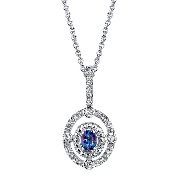 Necklaces Safiya Jewels Storms Eye 14K White Gold Natural Alexandrite Pendant Necklaces Safiya Jewels Storms Eye 14K White Gold Natural Alexandrite Pendant