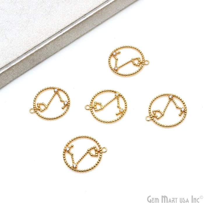 Necklaces Zodiac Sign Round CZ Gold Pendant Necklace Zodiac Birthday Gift Constellations Necklace Pendant GemMartUSA Necklaces Zodiac Sign Round CZ Gold Pendant Necklace Zodiac Birthday Gift Constellations Necklace Pendant GemMartUSA