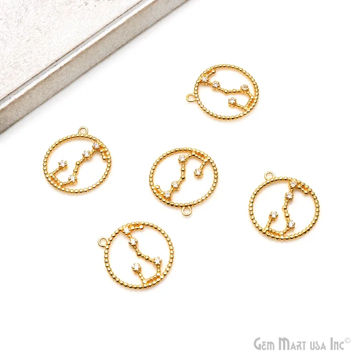 Necklaces Zodiac Sign Round CZ Gold Pendant Necklace Zodiac Birthday Gift Constellations Necklace Pendant GemMartUSA Necklaces Zodiac Sign Round CZ Gold Pendant Necklace Zodiac Birthday Gift Constellations Necklace Pendant GemMartUSA