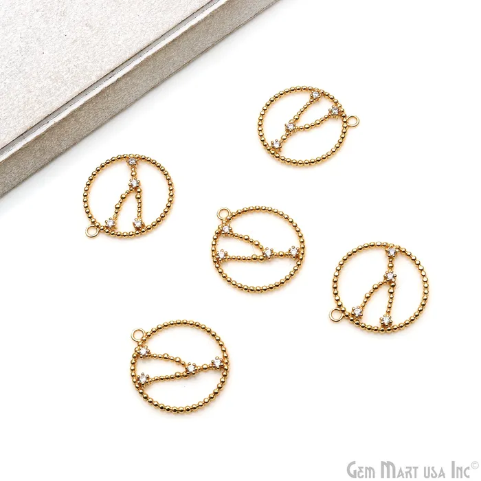 Necklaces Zodiac Sign Round CZ Gold Pendant Necklace Zodiac Birthday Gift Constellations Necklace Pendant GemMartUSA Necklaces Zodiac Sign Round CZ Gold Pendant Necklace Zodiac Birthday Gift Constellations Necklace Pendant GemMartUSA