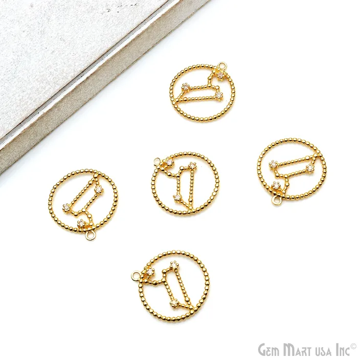 Necklaces Zodiac Sign Round CZ Gold Pendant Necklace Zodiac Birthday Gift Constellations Necklace Pendant GemMartUSA Necklaces Zodiac Sign Round CZ Gold Pendant Necklace Zodiac Birthday Gift Constellations Necklace Pendant GemMartUSA