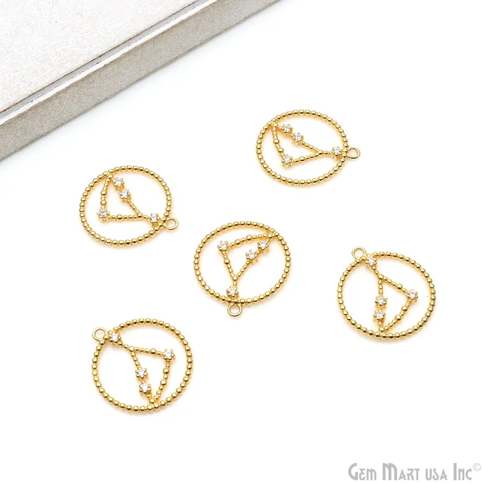 Necklaces Zodiac Sign Round CZ Gold Pendant Necklace Zodiac Birthday Gift Constellations Necklace Pendant GemMartUSA Necklaces Zodiac Sign Round CZ Gold Pendant Necklace Zodiac Birthday Gift Constellations Necklace Pendant GemMartUSA
