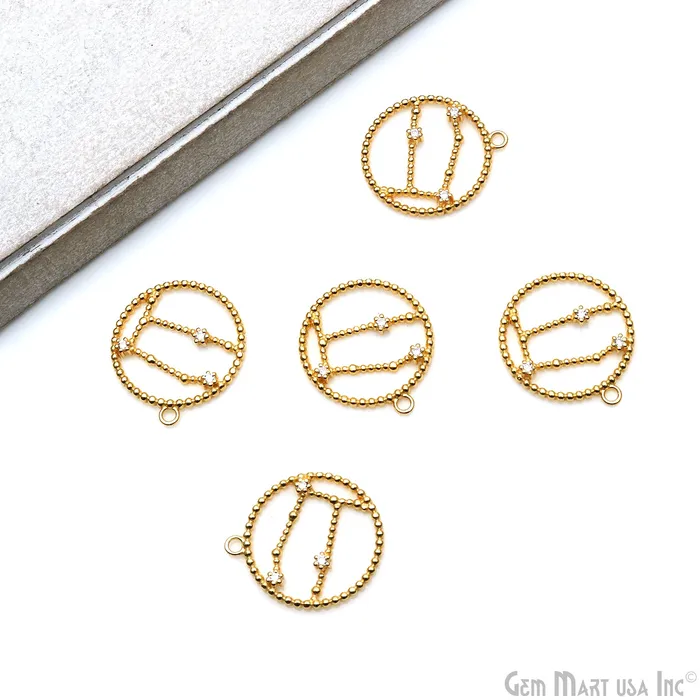 Necklaces Zodiac Sign Round CZ Gold Pendant Necklace Zodiac Birthday Gift Constellations Necklace Pendant GemMartUSA Necklaces Zodiac Sign Round CZ Gold Pendant Necklace Zodiac Birthday Gift Constellations Necklace Pendant GemMartUSA